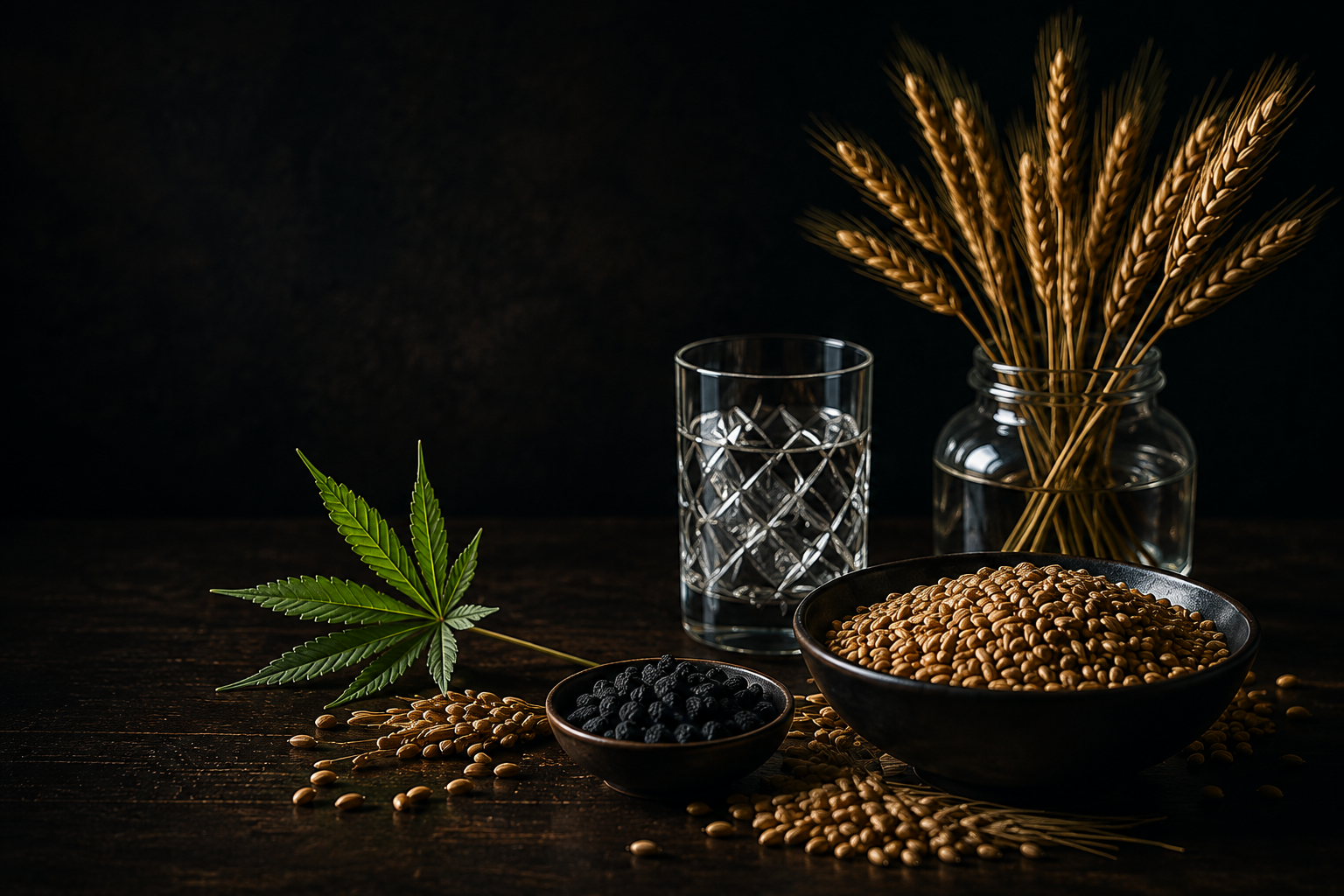 Premium ingredients in warm light